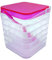 AC – Azucareros Cuadrados Modelo Transparente - Fabricado en Plástico – Apto para ser Usado como salero - 10,7 x 9,5 x 9,5 cm – Color Rosa