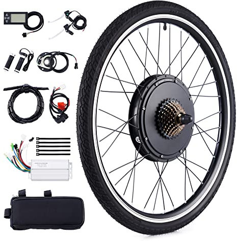 VIRIBUS Kit Bicicleta Electrica 26'' 36V 500W con Pantalla LCD y Sistema Pas para Rueda Trasera Kit de Conversión de Bicicleta Eléctrica