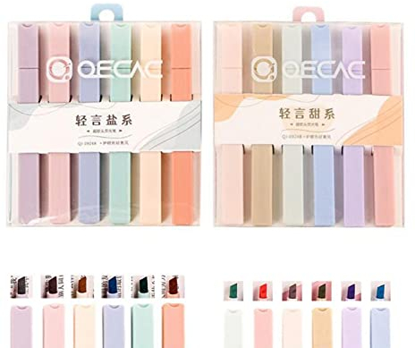 Sticque Textmarker Set Ästhetische Textmarker Niedliche Highlighter Pastell Textmarker, 12-teiliges Pastellfarben Marker Set, Büro Schulbedarf Ästhetischer Textmarker Für Planer, Tagebücher, Notizen