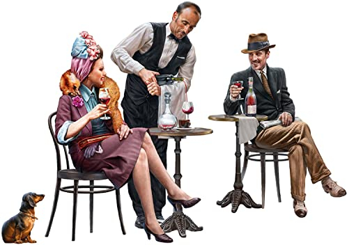 MiniArt 38058 1:35 Fig. Café Gäste 1930-40 (3) - originalgetreue Nachbildung, Modellbau, Plastik Bausatz, Basteln, Hobby, Kleben, Modellbausatz, Zusammenbauen, unlackiert