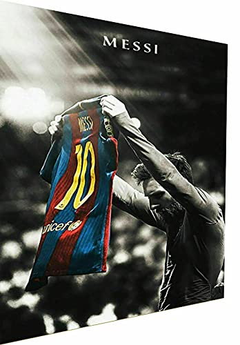 Magic Canvas Art - Bilder Fußball Sport Lionel Messi Leinwandbild 1- teilig Hochwertiger Kunstdruck modern Wandbilder Wanddekoration Design Wand Bild - B8308, Größe: 40 x 30 cm