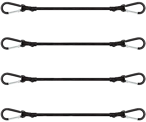 Spanngummi mit Karabiner Haken, 60cm Expander mit Karabinerhaken, 4 Stück Extra Stark Spanngurte für Tarps Fahrräder Motorräder Auto Ladung usw