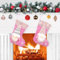 VDSOW Nikolausstrumpf Kinder 2er Set, Nikolausstiefel Zum Befüllen Klein Weihnachtsstrumpf Personalisiert Flannel Nikolaussocken zum Befüllen und Aufhängen, Weihnachtssocken Kamin Weihnachtsdeko Rosa