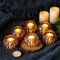 Tea Light Glass Votive Candle Holders Round Set of 6,Round Candle Holder for Dining Table,Home Wedding Decor Party Supplies(Champagne)