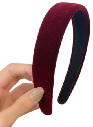 1 Stück Damen Haarreif Samt Stirnbänder Vintage Haar Accessoires Haarband Haarreifen Stirnband Kopfband Stirnreifen Haarschmuck Kopfbedeckung für Tägliches Tragen für Frauen Mädchen,Weinrot
