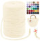 LEREATI T-Shirt Garn 7mm Textilgarn zum Häkeln für Körbe 100m / 250g Bändchengarn Makramee Garn Häkelgarn Stoff Dickes Garn zum Taschen Korb Decke Häkeln, Heimdekoration (Beige Apricot)