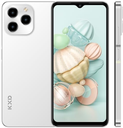 EL KXD A07 Handy Ohne Vertrag, 8GB+128GB/256GB Erweiterbar, 6.52 HD+ Display 4500mAh Android 12 4G Smartphone Günstig,Octa Core Prozessor, 13MP Panorama Kamera,Dual SIM 3 Steckplatz,Typ C,GPS-Weiß
