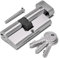 Bwintech Serrure à cylindre européen plaqué chrome de 90 mm avec 3 clés standard, anti-crochetage, anti-choc, anti-perçage, haute sécurité pour portes UPVC, bois, composites
