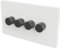 SAMOTECH UK WIFI Smart DIMMER No neutral wire required, compatible with Alexa, Google, Tuya, Smart Life - White/Grey 4-Gang
