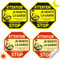 Ashoaza Attention Chien, Pancarte Chien de Garde Autocollant, 4 autocollant phosphorescent propriété privée sous video surveillance Octogonal, panneau attention au chien lumineux (Cm 20 x 20)