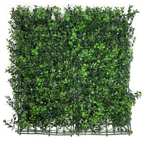 TIENDA EURASIA – Jardin Vertical Artificial | para Decoración de Pared en Interior y Terrazas | 50 x 50 cm | Rejilla de Plástico | Natural y Fácil de Instalar | Decorar Hogar y Jardín (Verde)