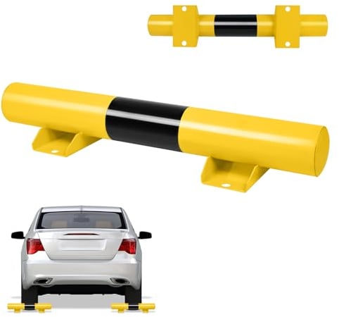 FIVMEN 2x Radstopper Parkplatzbegrenzung aus Stahl Anfahrschutz Garagen Wandschutz Parkstopper Garagenstopper für Garage und Parkplätze, 60x13,5x9,5cm