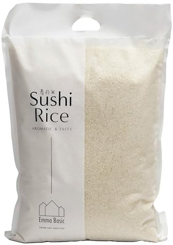 Emma Basic - Koshi Sushi Rice 5kg | Superior Grade | Gluten Free | Sticky | Perfect for sushi rice, and everyday Asian cooking