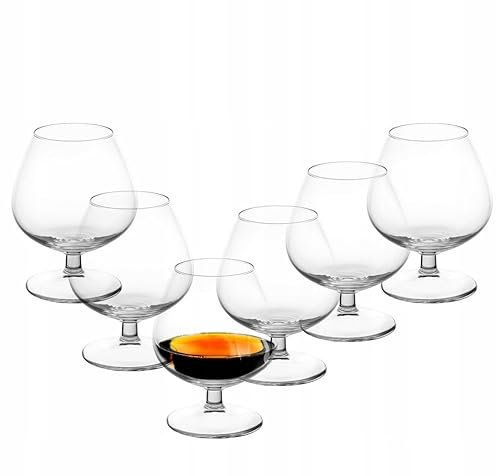 AzaliaDesign Cognac Gläser, Cognacschwenker aus Glas, Diamond, 240 ml