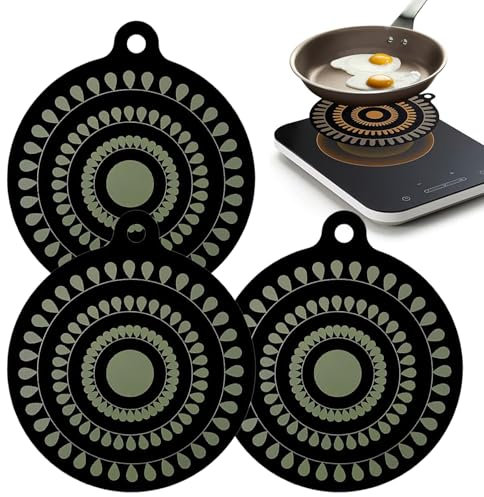 CHSEEO 3 Pièces Silicone Dessous de Plat, Tapis Chauffants à Changement de Couleur pour la Cuisine, Tapis Multi-usage Résistant à la Chaleur (9,45 po x 10,43 po)