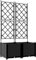 vidaXL Fioriera da Giardino con Traliccio 2 pz Nero 80x40x143 cm