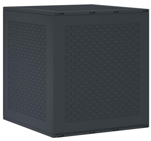 vidaXL Gartenlagerbox Anthrazit 55 x 53 x 57 cm Polypropylen, Garten und Terrasse, Moderne Aufbewahrung, rechteckiger Patio Organizer, wetterfester Outdoor Kasten