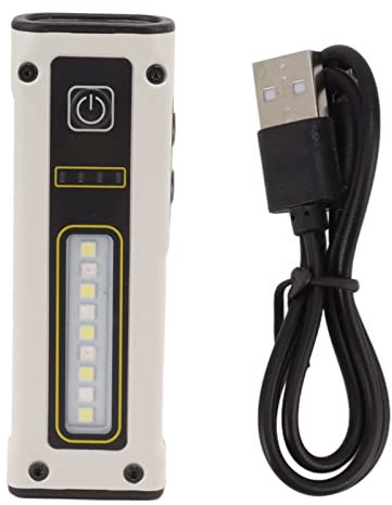 EVTSCAN Mini Fuente de luz dual Linterna de 800 mAh Tipo C Linterna LED portátil ajustable con un fuerte magnético para actividades de emergencia al aire libre (White)