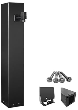 Fontaine Exterieure de Jardin, Colonne d'eau Verticale Carrée en Acier Inoxydable pour Jardin, Robinet Antigel Noir, pour Arrosage, Irrigation et Lavage de Voiture(60cm/24in)