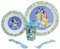Bluey - Juego de 5 piezas para primeros alimentos para niños pequeños, plato, cuenco apilable, vaso de plástico de 260 ml con juego de cubiertos, vajilla para niños para comidas de más de 4 años