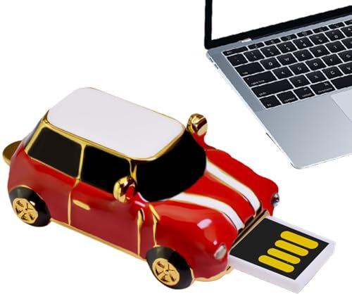Iouyjiu USB Flash Drives, Retro Classic Car Shaped USB Flash Drive | Classic Retro Design Secure Car 4GB Compact Storage Disk for Music Photos on PC Phone TV Mobile Games