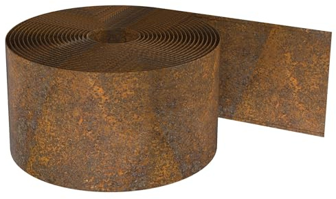 FIVMEN Rasenkante 10 m Beeteinfassung Metall Beetumrandung 14 cm Hoch Beetbegrenzung Beetabgrenzung Rasenbegrenzung mit Rost