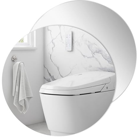 UESDU 2 Pcs Stick On Mirror, Stick On Mirrors for Walls Acrylic Mirror Round Mirrors for Walls Suitable for home use