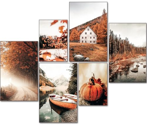 artpin® Moderne Poster Set Herbst- Bilder Wohnzimmer Deko Schlafzimmer - Bilderwand ohne Rahmen 4X A3 | 2X A4 - W23
