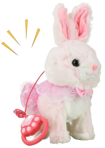 Genérico Conejo Interactivo de Peluche | Juguete De Conejo De Pascua con Sonidos Y Movimientos - Muñecos de Peluche de Conejito - para Niños Casa Viaje Guardería Salón Dormitorio Cumpleaños Pascua