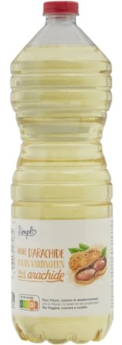 Huile d'arachide 1 litre en bouteille plastique - Pour friture, cuisson et assaisonnement - Saveur authentique et polyvalente - Format pratique 920 g net - Lot de 3