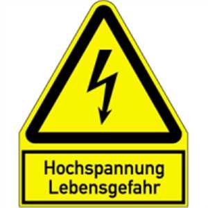 Aufkleber Warnschild Hochspannung Lebensgefahr 24,4 x 20cm sl Folie