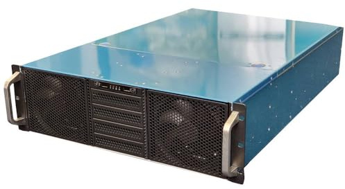 RealPower RPS19-G3380 - 48,3 cm (19 Zoll) Server-Gehäuse ohne Netzteil (ATX, LCD-Display, 2X 5,25 Externe, 3X 3,5 interne, 2X USB 3.0) schwarz