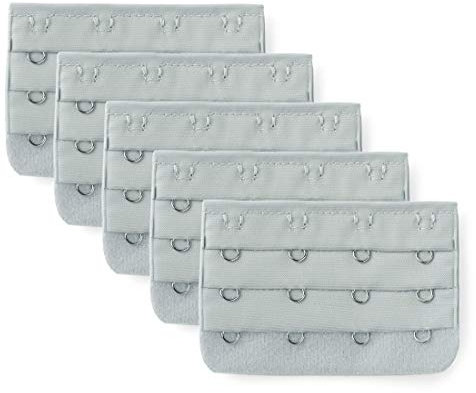 Sourcingmap Estensioni per reggiseno con 3 x 4 ganci, con clip elastica su fascia per reggiseno, multicolore, grigio, Taglia unica