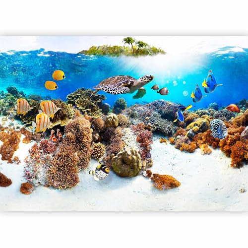 murando - Vlies Fototapete Unterwasserwelt 200x140cm Foto tapete Schlafzimmer Wohnzimmer Moderne Vliestapete XXL Wandtapete Motivtapeten 3d Effekt Wand Dekoration - Ozean Fisch Meer Natur 10110903-48
