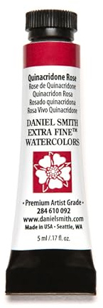 Daniel Smith 284610092 Extra Fine Watercolors Tube, 5ml, Quinacridone Rose, 0.17 Fl Oz (Pack of 1)