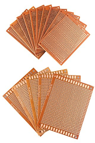 HALJIA 15 Pieces Prototype Universal PCB Circuit Board Breadboard Bakelite Single Side Copper With 5CM X 7CM And 7CM X 9CM Sizes For DIY Soldering