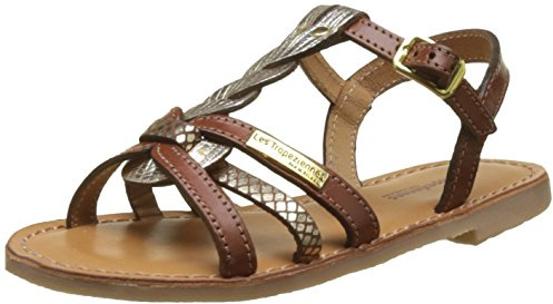 Les Tropéziennes par M. Belarbi Badami, Girls' Ankle Strap Sandals, Brown Tan Gold, 11UK Child