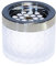 APS Windaschenbecher, Ascher, Aschenbecher, aus verchromtem Metall, gefrostetes Glas, mit Bajonettverschluss, Ø 9,5 cm, 8 cm Höhe, weiß