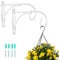 NUPTIO 2 Pièces Support Panier Suspendu Blanc, Supports Suspension Murale Crochets, Support Plantes Suspendues, Crochets Jardin, Support Extérieur pour Pots Fleurs Plantes Lanternes Mangeoires