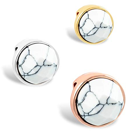 THIORA Charmband Charms | 'Marmor' Anhänger | Marble Charm | Mesh Armband Charm (Gold)