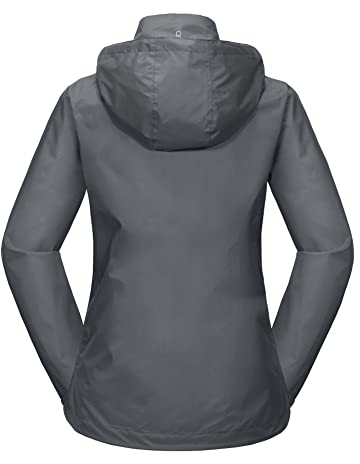 Little Donkey Andy Damen wasserdichte Regenjacke Leichte atmungsaktivem Regenjacke für Outdoor-Windbreaker zum Wandern, Reisen Grau S