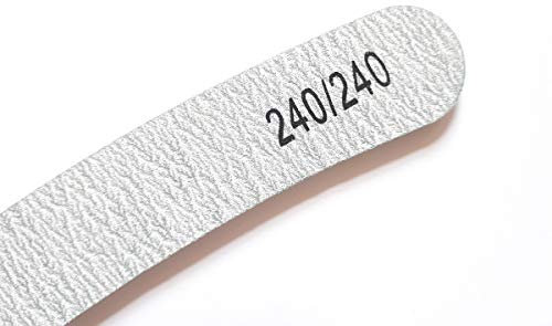 8x Nail Files Zebra Shape BANANA CURVED BOOMERANG Chose Grit Double Sided Emery Board (GRIT 240/240)