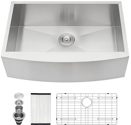Kichae - Lavello da cucina in acciaio INOX 33W*20D*9H Lavabo Sottopiano In acciaio inox