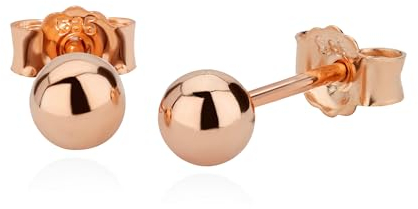 NKlaus Paar 4mm Kugel Ohrstecker 585 14 Karat Rotgold Rosegold Damen Ohrringen 9068