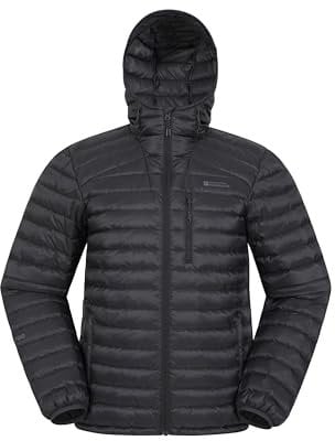 Mountain Warehouse Henry II Mens Down Padded Jacket - Water Resistant Puffer Coat, Insulated Winter Wear - Clothing for Outdoor & Travel Jet Black S