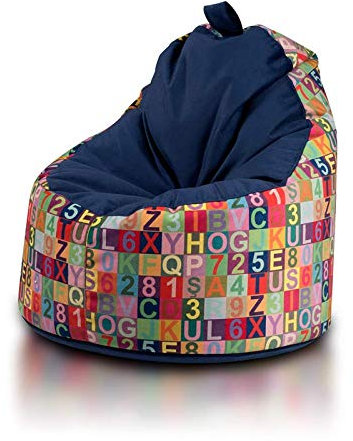 Ecopuf Yoko Sitzsack Modern - Plüsch-Bean-Bag aus Mikrofaser mit Abnehmbarem Bezug und Tragegriff