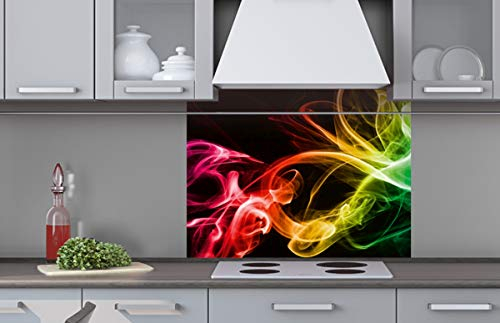 DIMEX Küchenrückwand Verbundplatte SCHWARZER Rauch 80 x 60 cm | Spritzschutz Küche für Herd Spüle | Premium Qualität, Acrylglas - Plexiglas, Stärke 5 mm - Made in EU | Inklusive Kleber