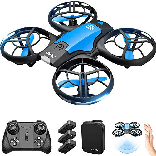 4DRC V8 Mini Drone Enfant, Drone Jouet Télécommandé, 27 Mins Autonomie avec 3 Batteries, Mode sans Tête, Maintien de l'altitude, Facile à utiliser, Parfait pour Enfants et Débutants, Bleu