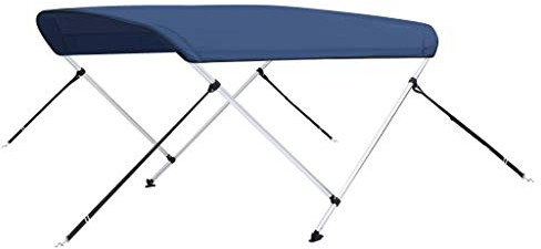 vidaXL 2-Bow Bimini Top mit Edelstahl-Clip Bootsverdeck Boot Verdeck Sonnendach Sonnenverdeck Sonnensegel Sonnenschutz Marineblau 180x130x110cm