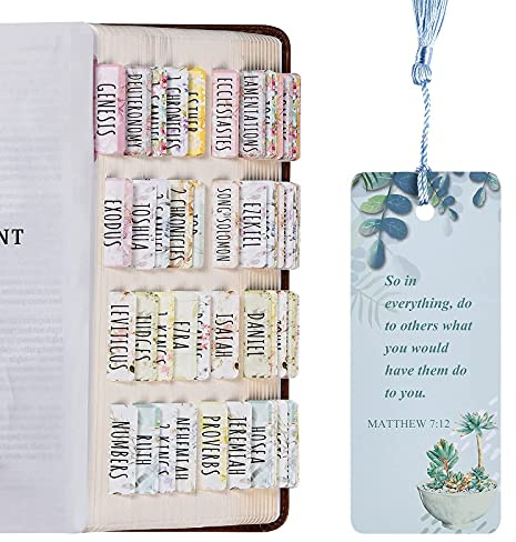 Bibel-Tabs, großer Druck und leicht lesbare Bibel-Tabs für Frauen und Mädchen, insgesamt 80 Bibelregister für Altes und Neues Testament, 14 Blanko-Registerkarten